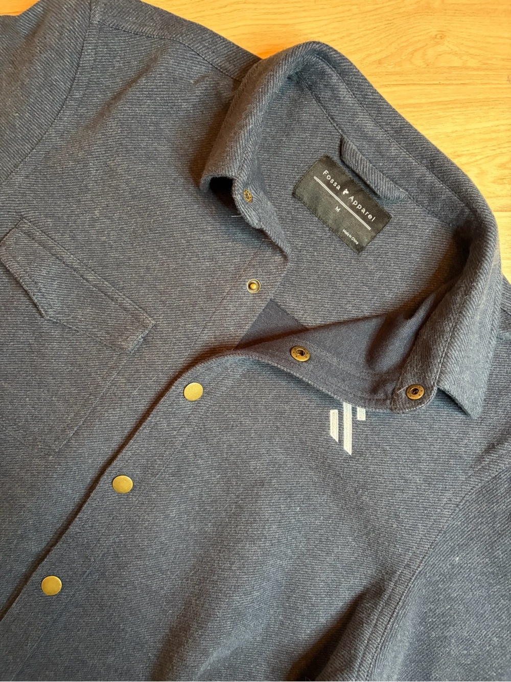 Fossa Apparel Navy Shirt Jacket Oversized Medium Thick Cotton Blend